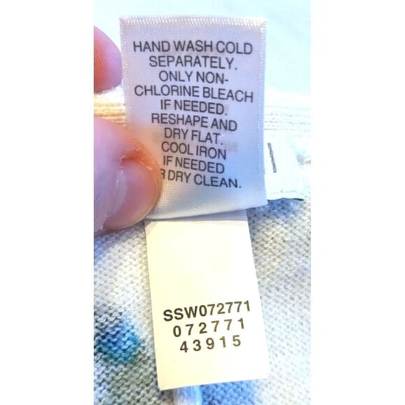 J. Jill Floral Cardigan Cream Purple Button Up 3/4 Sleeve Flared Hem Size S - Picture 7 of 8